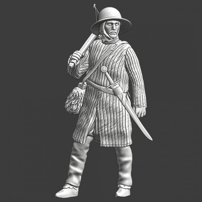 3d printable medieval crossbowman - relaxing by northern crusades miniatures tabletop characters & creatures historical universe 3d print model - Mito3D