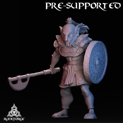 3d printable highlands goblin axe shield by runeforge studios tabletop characters & creatures fantasy universe 3d print model - Mito3D
