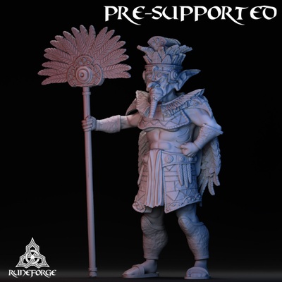 3d printable highlands goblin chieftain by runeforge studios tabletop characters & creatures fantasy universe 3d print model - Mito3D