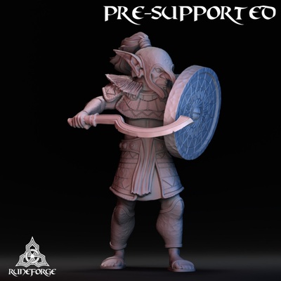 3d printable highlands goblin sword shield by runeforge studios tabletop characters & creatures fantasy universe 3d print model - Mito3D