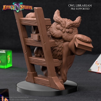 3d printable owlkin librarian 1b miniature - pre-supported by epics n stuffs 3d print model - Mito3D