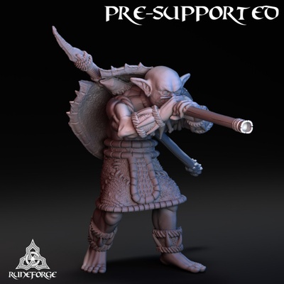 3d printable swamp goblin blow pipe by runeforge studios tabletop characters & creatures fantasy universe 3d print model - Mito3D