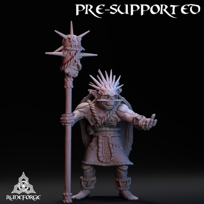 3d printable swamp goblin chieftain by runeforge studios tabletop characters & creatures fantasy universe 3d print model - Mito3D