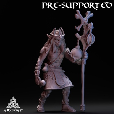 3d printable swamp goblin shaman by runeforge studios tabletop characters & creatures fantasy universe 3d print model - Mito3D