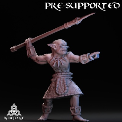 3d printable swamp goblin spear thrower by runeforge studios tabletop characters & creatures fantasy universe 3d print model - Mito3D