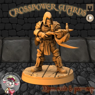 3d printable crossbower guard demo by sculptooner tabletop characters & creatures fantasy universe 3d print model - Mito3D