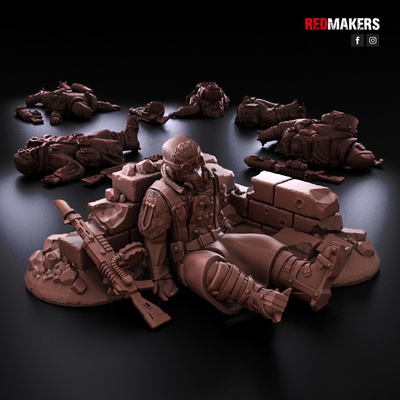 3d druckbar eis krieger getötet soldaten by rotmacher tischplatte terrain sci fi 3d print model - Mito3D