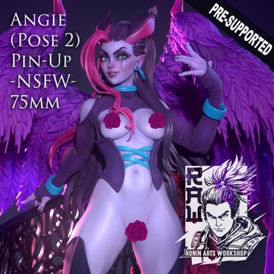 3d imprimable angie épingle up pose 2 75mm nsfw pre supported by hector moran table personnages créatures fantaisie univers 3d print model - Mito3D
