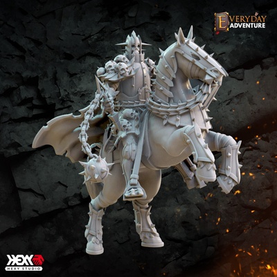 3d imprimível morte cavaleiro on cavalo guerra by feitiçaria estúdio tampo mesa personagens criaturas fantasia universo 3d print model - Mito3D