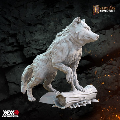3d printable wolf by hexy studio tabletop characters & creatures fantasy universe 3d print model - Mito3D