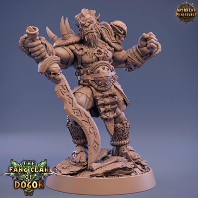 3d printable fin gaa stonefang - fang clan of dogor by daybreak miniatures 3d print model - Mito3D