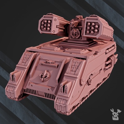 3d printable armored personnel carrier of war sisters + update by dakkadakkastore tabletop characters & creatures sci-fi universe vehicles machines 3d print model - Mito3D
