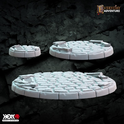3d printable bases - city set by hexy studio tabletop accessories 3d print model - Mito3D