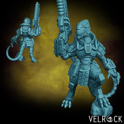 3d printable saurian mercenary grunt 7 presupported by velrock art miniatures tabletop characters & creatures sci-fi universe 3d print model - Mito3D