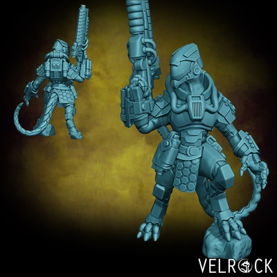 3d imprimable saurien mercenaire sol 7 présupporté by velrock art miniatures table personnages créatures sci univers 3d print model - Mito3D