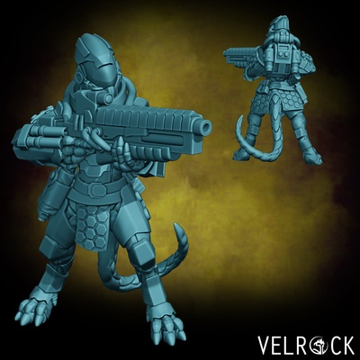 3d printable saurian mercenary grunt 9 presupported by velrock art miniatures tabletop characters & creatures sci-fi universe 3d print model - Mito3D