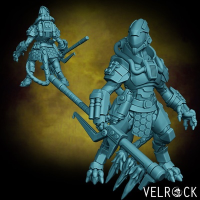 3d printable saurian mercenary grunt 11 presupported by velrock art miniatures tabletop characters & creatures sci-fi universe 3d print model - Mito3D
