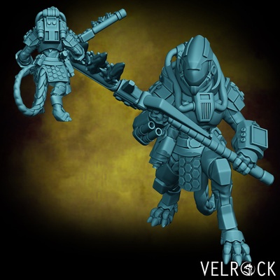 3d printable saurian mercenary grunt 12 presupported by velrock art miniatures tabletop characters & creatures sci-fi universe 3d print model - Mito3D