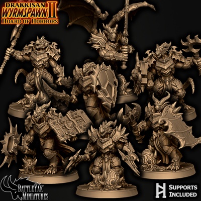 3d printable drakkisan drachon pack by battle yak miniatures tabletop characters & creatures fantasy universe 3d print model - Mito3D