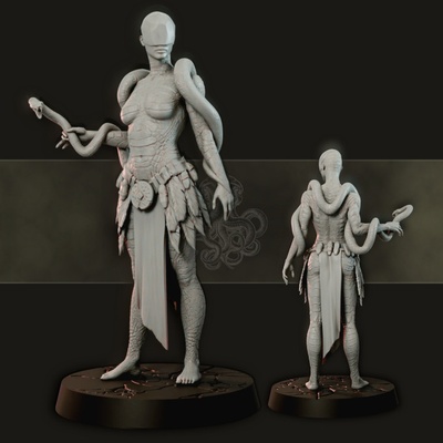 3d printable four ophidian by realsteone miniatures tabletop characters & creatures sci-fi universe 3d print model - Mito3D