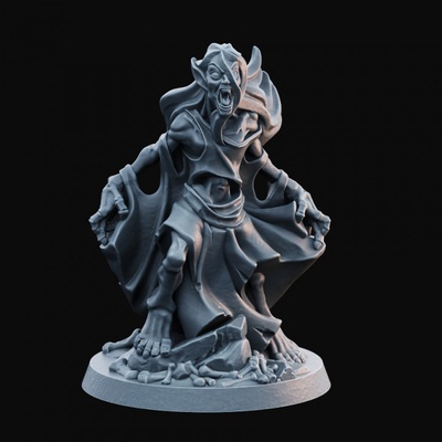 3d printable supportless banshee 01 by arbiter miniatures - theis haagh jakobsen tabletop characters & creatures fantasy universe 3d print model - Mito3D