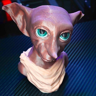 3d printable dobby multicolor bust support free ercf mmu mosaic palette by iczfirz fan art busts 3d print model - Mito3D