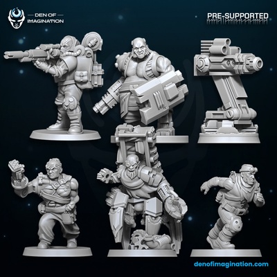 3d printable prison planet character set by den of imagination tabletop characters & creatures sci-fi universe 3d print model - Mito3D