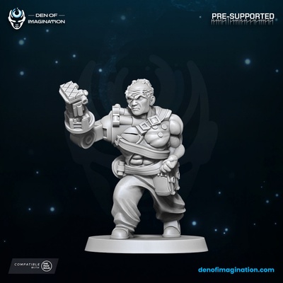 3d printable prison planet - fighter by den of imagination tabletop characters & creatures sci-fi universe 3d print model - Mito3D