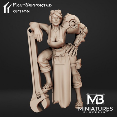 3d printable maggie mechanic by miniatures blueprint tabletop characters & creatures sci-fi universe 3d print model - Mito3D