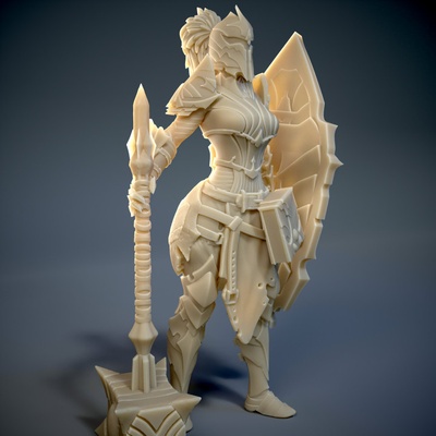 3d printable paladin by mad's minis tabletop characters & creatures fantasy universe 3d print model - Mito3D
