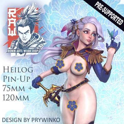 3d printable heilog pin up nsfw - 75mm 120mm presuported by hector moran fan art action figures tabletop characters & creatures fantasy universe 3d print model - Mito3D