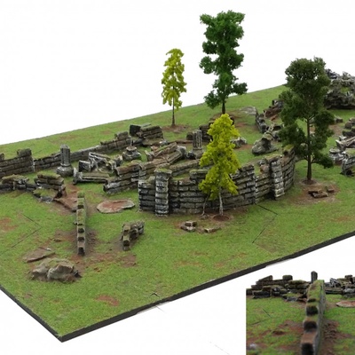 3d druckbar mgb ruinen by rg kapelle tischplatte terrain fantasie 3d print model - Mito3D