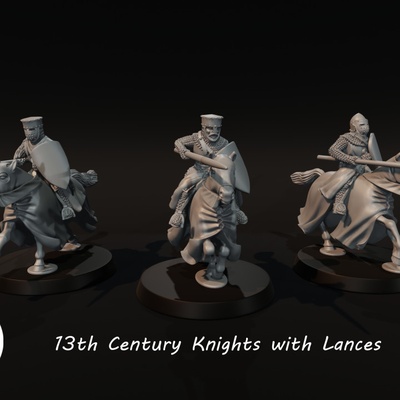3d printable 13th century knights lances by medbury miniatures tabletop characters & creatures historical universe 3d print model - Mito3D