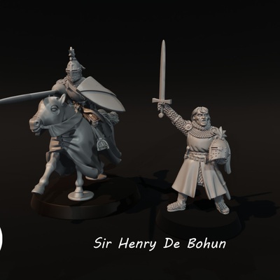 3d printable sir henry de bohun by medbury miniatures 3d print model - Mito3D