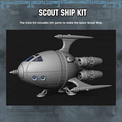 3d printable scout ship by bombshell miniatures tabletop characters & creatures sci-fi universe vehicles machines 3d print model - Mito3D