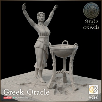 3d imprimible griego oráculo brasero proteger of by artilugios mesa caracteres criaturas fantasía universo 3d print model - Mito3D