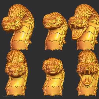 3d yazdırılabilir snake man head by aksiyon şekil füzyon hayran sanat rakamlar masaüstü karakterler yaratıklar fantezi evren 3d print model - Mito3D