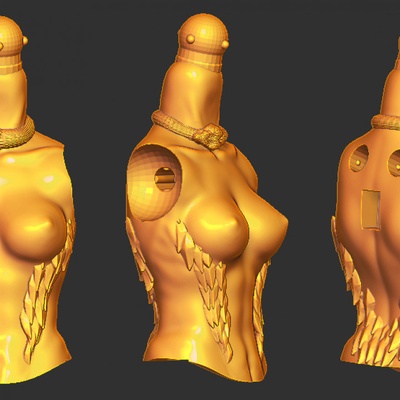 3d stampabile medusa torso for 2 0 by azione figura fusione fan arte figure tavolo personaggi creature fantasia universo 3d print model - Mito3D