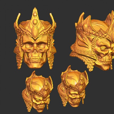 3d imprimível tomb skull lord head by açao figura fusão ventilador arte figuras tampo mesa personagens criaturas fantasia universo 3d print model - Mito3D