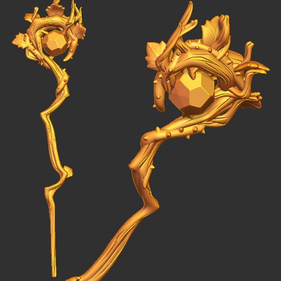 3d printable druid-staff by action figure fusion fan art figures tabletop characters & creatures fantasy universe 3d print model - Mito3D