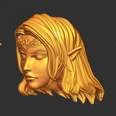 3d printable female-elf-head by action figure fusion fan art figures tabletop characters & creatures fantasy universe 3d print model - Mito3D