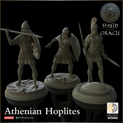 3d printable athenian greek hoplites - shield of oracle by gadgetworks tabletop characters & creatures fantasy universe 3d print model - Mito3D
