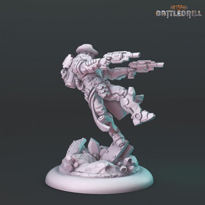 3d printable terrons - gunslinger by hexy studio tabletop characters & creatures sci-fi universe 3d print model - Mito3D
