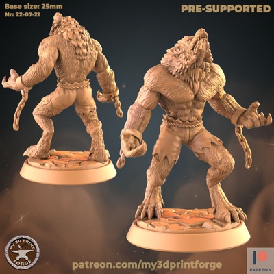 3d printable werewolf nr2 howling by my3dprintforge tabletop characters & creatures fantasy universe 3d print model - Mito3D