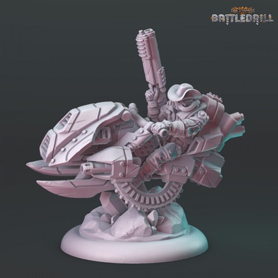 3d printable terrons - stallion jetbike rider by hexy studio tabletop characters & creatures sci-fi universe vehicles machines 3d print model - Mito3D