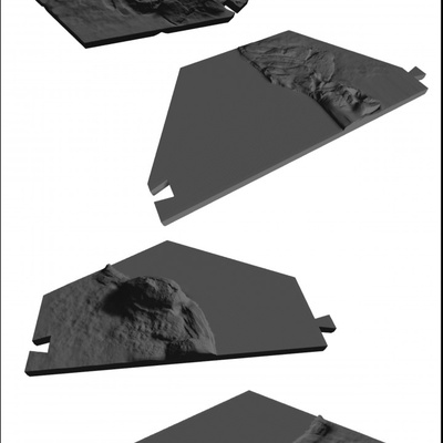 3d druckbar mgb flüsse seen kante adapter by rg kapelle tischplatte zubehör terrain fantasie sci fi 3d print model - Mito3D