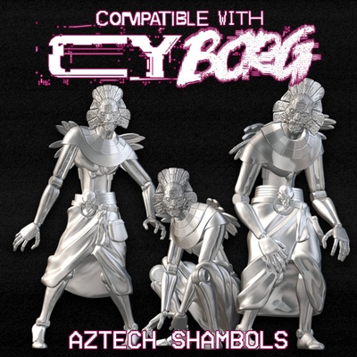 3d printable aztech shambols pre-supported by chronicle rpg accessories tabletop characters & creatures sci-fi universe 3d print model - Mito3D