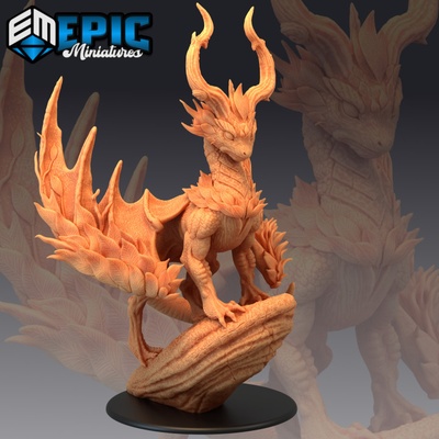 3d printable guardian leaf dragon magical drake winged forest encounter by epic-miniatures 3d print model - Mito3D