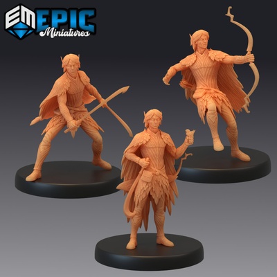 3d printable fey elf spring set male forest warrior fairy elvish tribe by epic-miniatures 3d print model - Mito3D