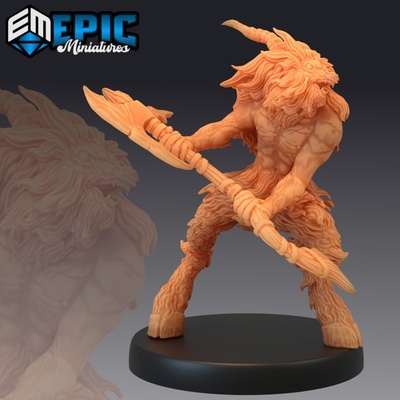 3d yazdırılabilir satir kızgın tava savaşçı orman muhafız balta geyik karşılaşma by epic miniatures 3d print model - Mito3D